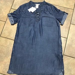 Philosophy lace up tunic denim dress size XL NWT